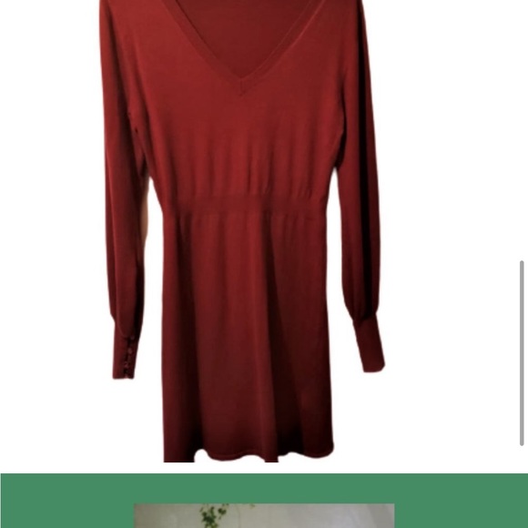 Simons Créer Vert bamboo sweater dress M - Picture 5 of 6